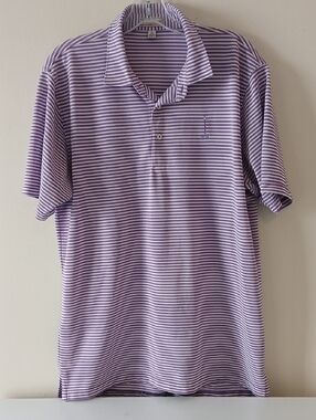 Peter Millar Lavender & White Striped Polo Shirt